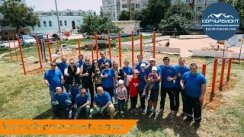 Строительство первой спортивной площадки. Ворошилова 6, 21.05.2016. Компания "КЕРЧЬРЕМОНТ"