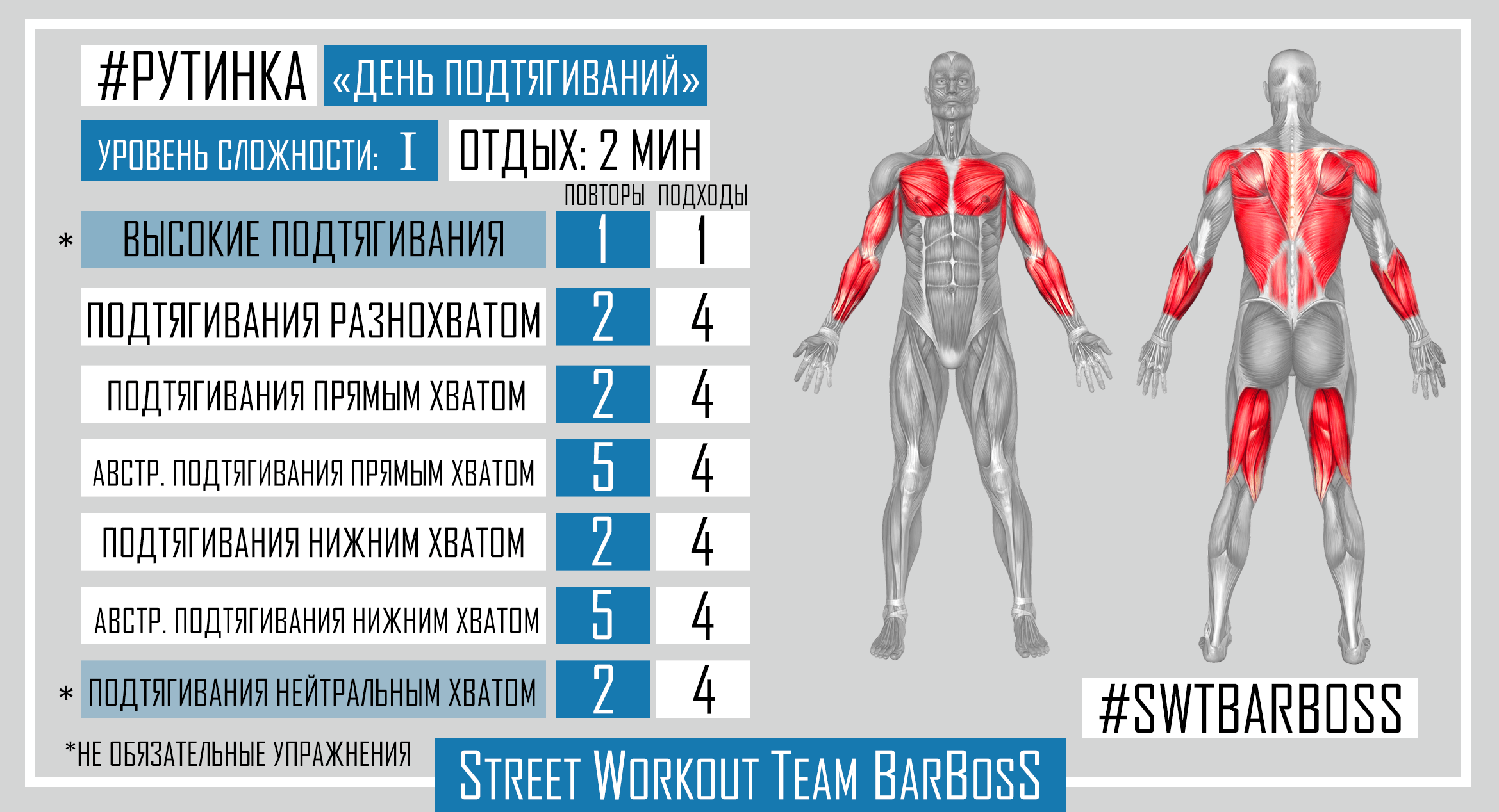 Программы тренировок на турниках и брусьях от SWT BarBosS