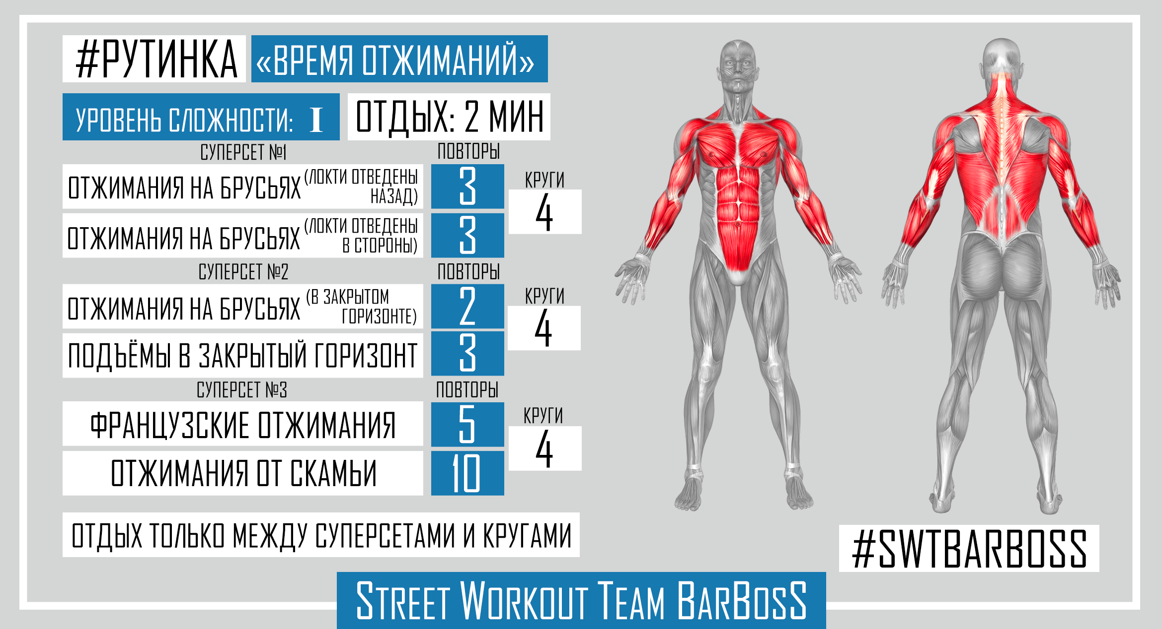 Программы тренировок на турниках и брусьях от SWT BarBosS