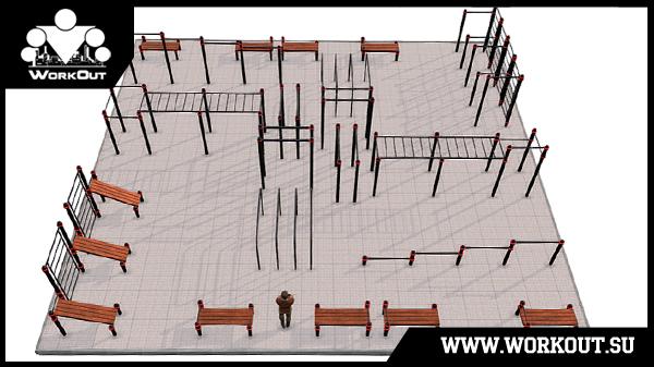 Уличная площадка Воркаут + Паркур (W+P) Уличная площадка Воркаут + Паркур (W+P)
