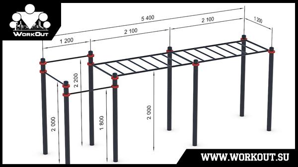 Уличная площадка Воркаут + Паркур (W+P) Уличная площадка Воркаут + Паркур (W+P)