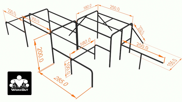 Площадка Madrid, Воркаут + Паркур, класс Район/Средняя