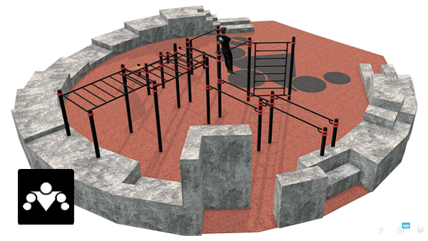 Площадка Arena, Воркаут + Паркур, класс Район/Средняя Площадка Arena, Воркаут + Паркур, класс Район/Средняя